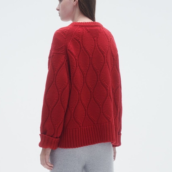 Guest in Residence Wavy Cozy Cashmere Crew in True Red - Picture 2 of 9